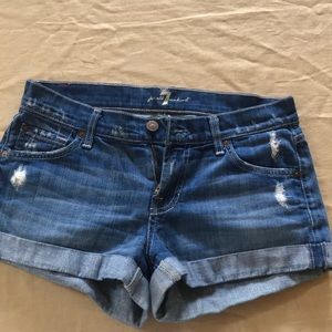 7 for all Mankind cuffed jean shorts. Size 25